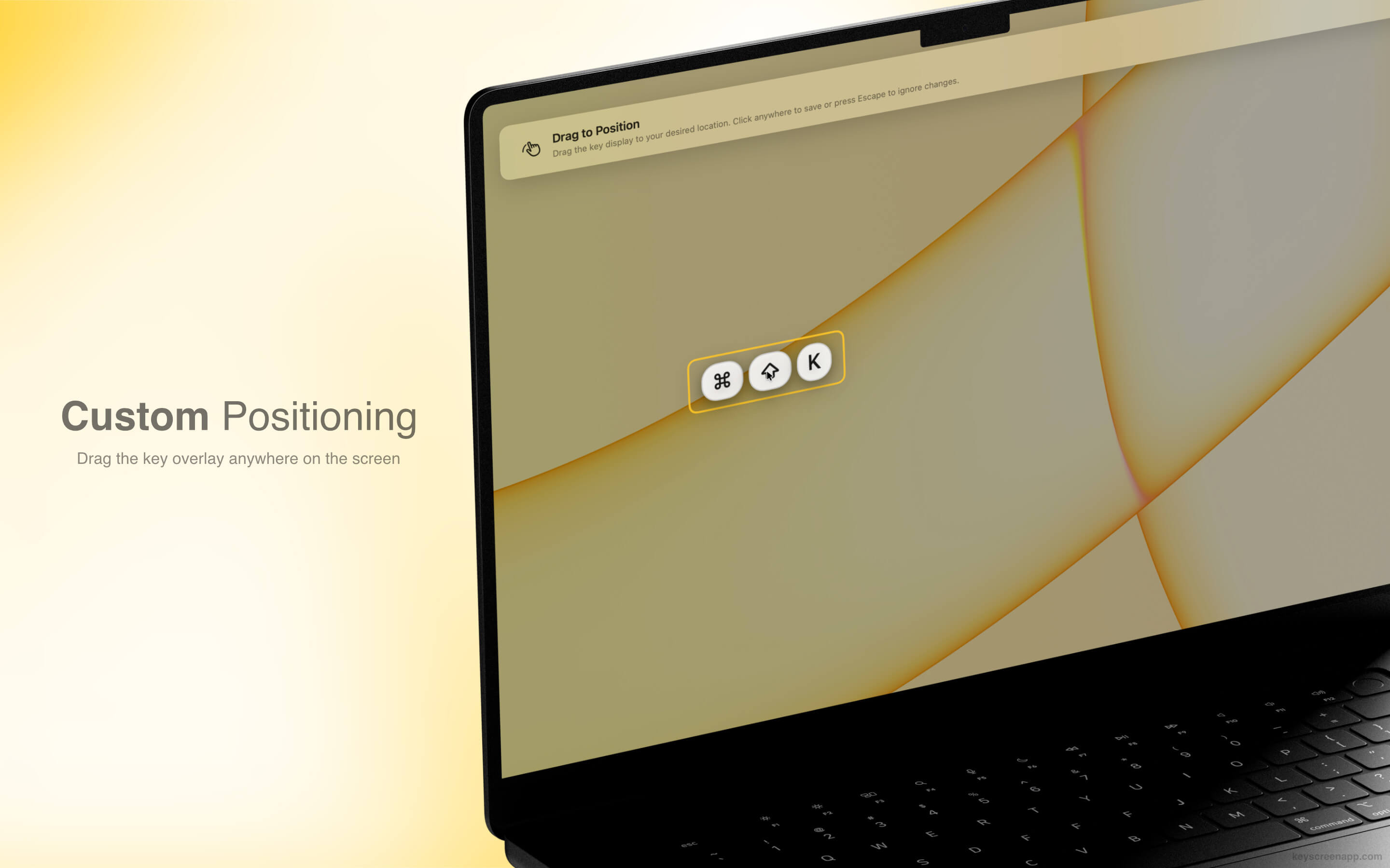 KeyScreen shortcut settings screenshot